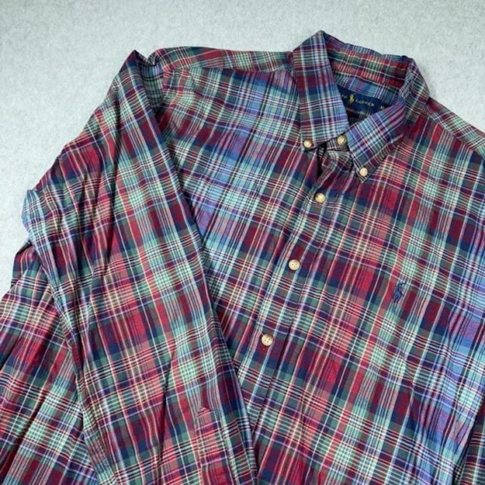 Polo Ralph Lauren Button Down Mens XL Multicolor Plaid Long Sleeve Pony Logo